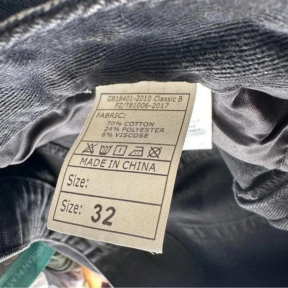 Distressed Two-Tone Denim 30 Tapered Y2K Grunge Punk Dirty Black Grey - Picture 5 of 8